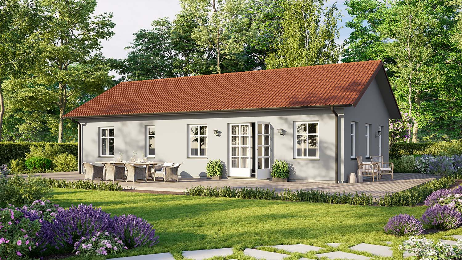 traditionellt enplanshus